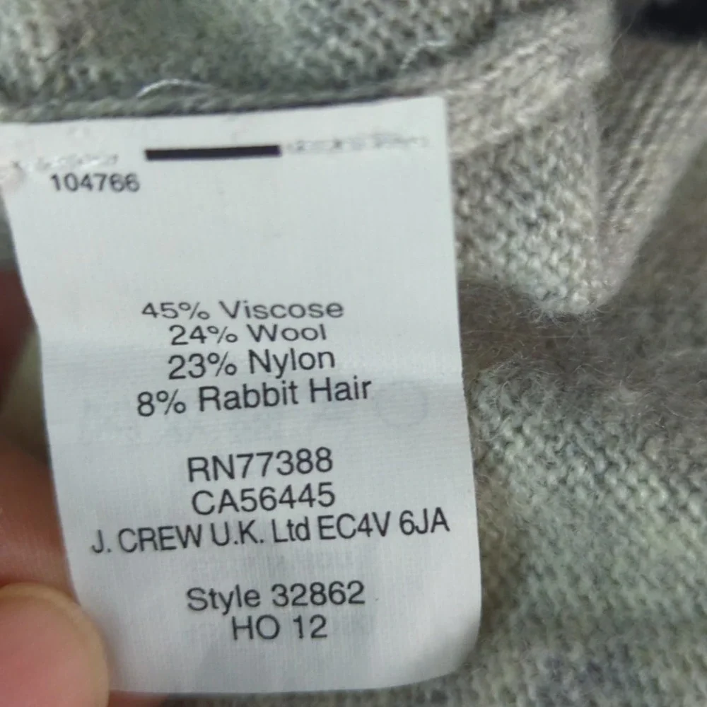 J. Crew Heartbreaker Sweater Womens Gray Heart‎ Print Crew Neck Pullover XS